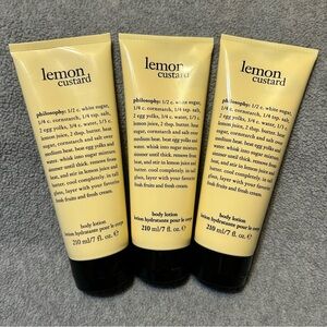 3X PHILOSOPHY LEMON CUSTARD BODY LOTION Full Size 7 Oz. NEW SEALED